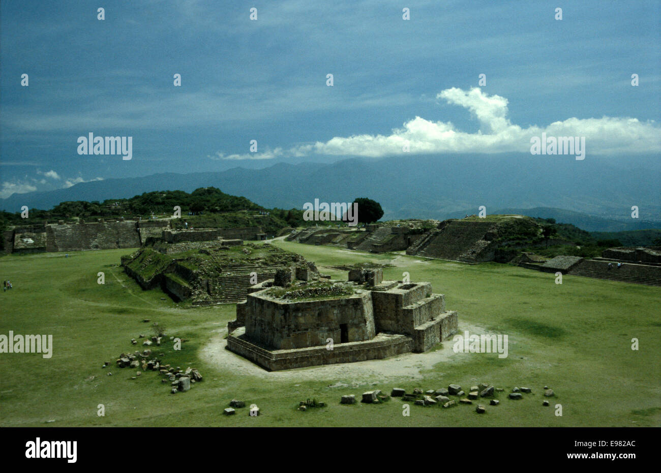 The Great Plaza at the ancient Zapotec ruins of Monte Alban, Oaxaca