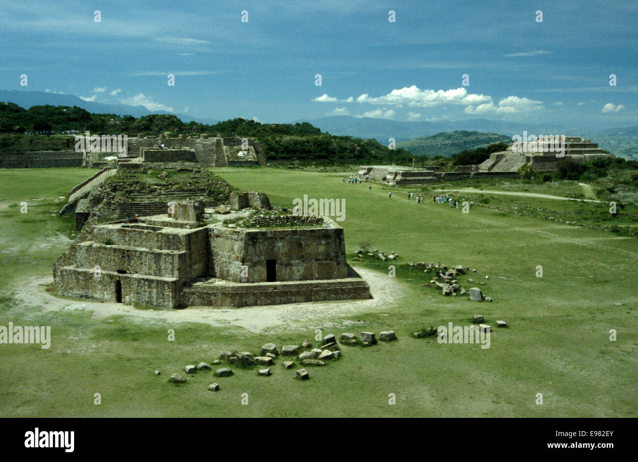 The Great Plaza at the ancient Zapotec ruins of Monte Alban, Oaxaca
