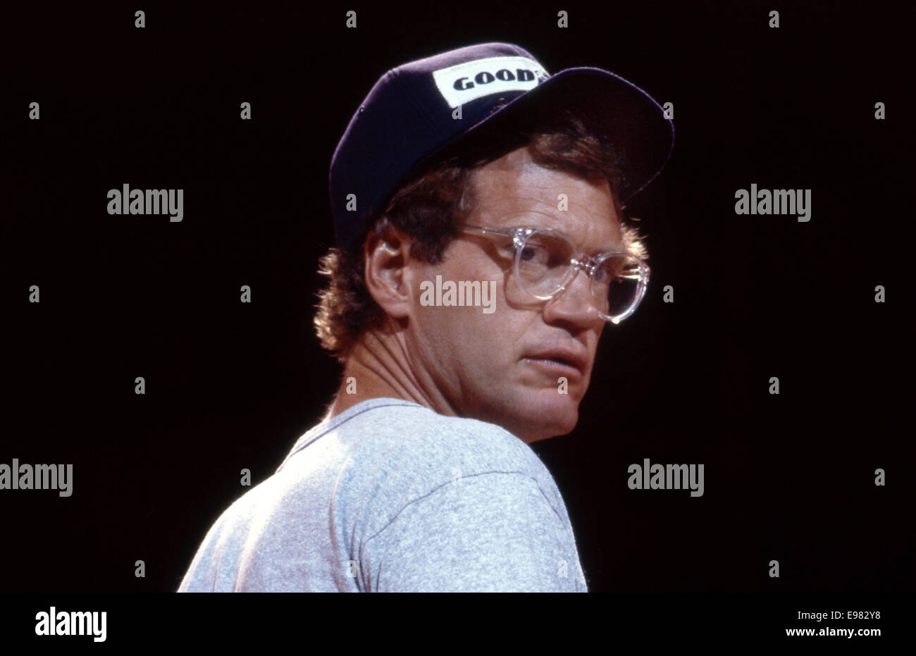 David Letterman at rehearsal for Comic Relief circa 1986 Stock Photo