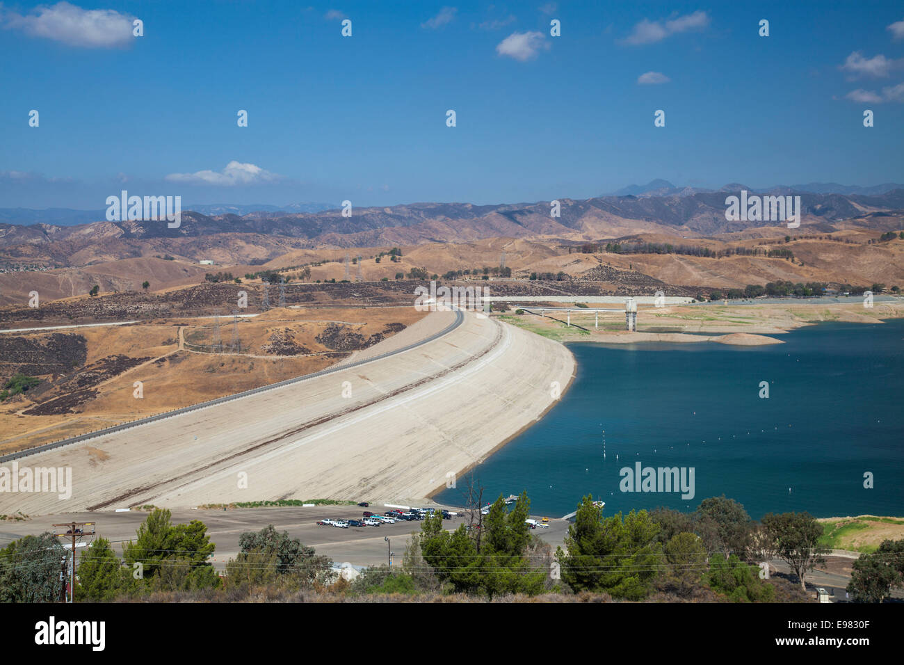 Castaic Dam on Castaic Lake, a terminus of the West Branch California