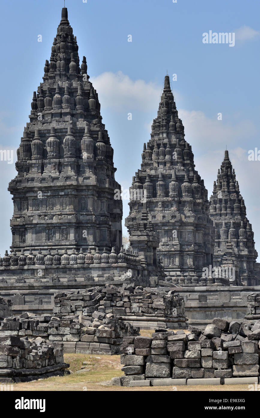 UNESCO World Heritage listed ancient Hindu temple, Prambanan Stock ...