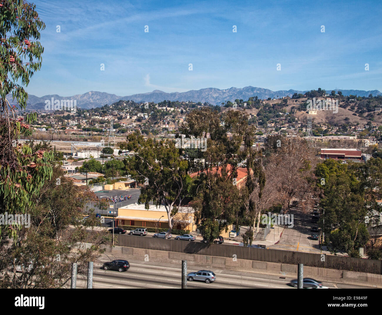 Elysian Valley and Cypress Park taken from Elysian Park, Los Angeles, California, USA Stock Photo