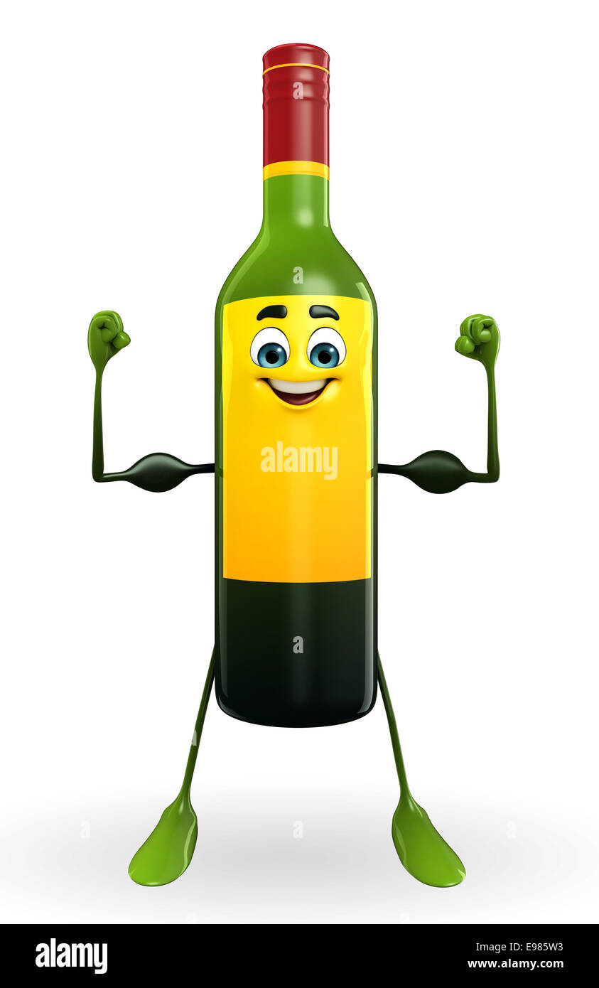 Cartoon Character of Wine Bottle with bodybuilding Stock Photo Alamy