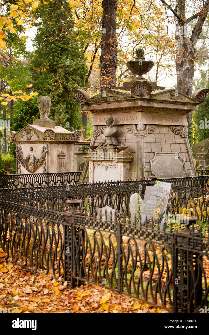 Family vaults view, ornamental graves Stock Photo