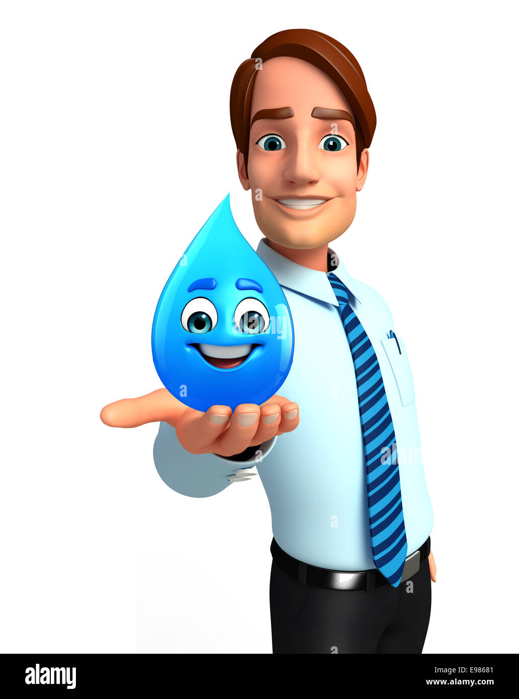 Illustration of service man with water drop Stock Photo Alamy