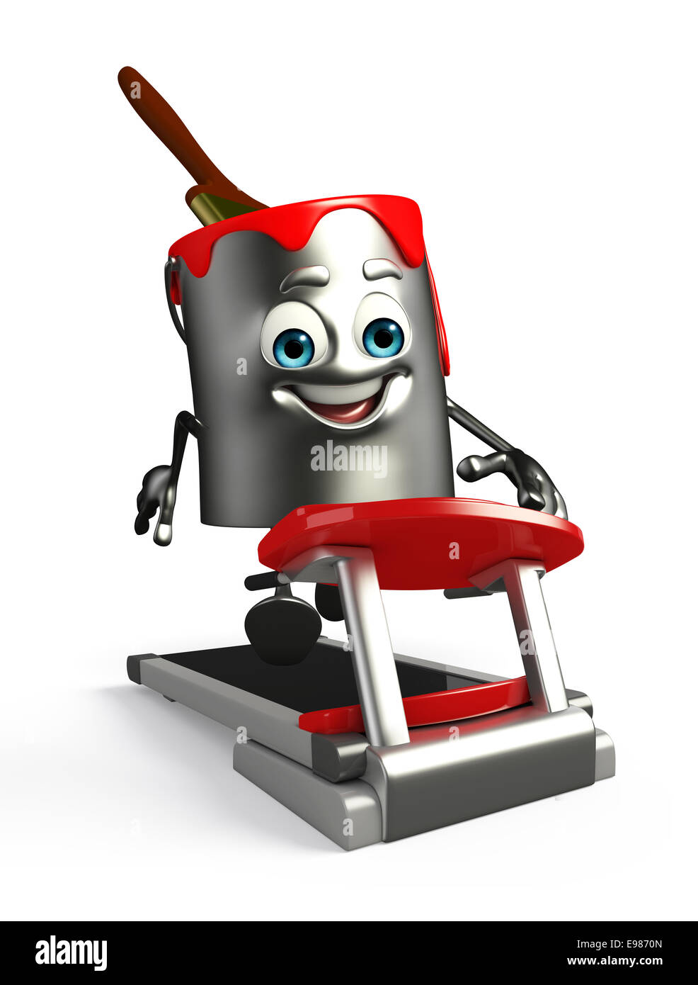 Cartoon Character of paint bucket with walking machine Stock Photo Alamy