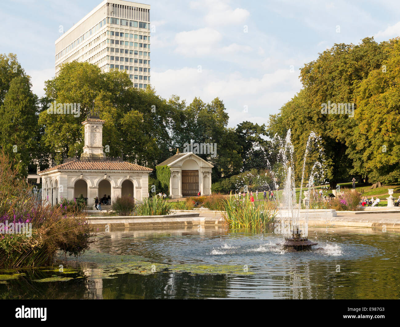 The Italian Gardens, at the end of The Sepentine Lake at Lancaster Gate, Hyde  Park, London Stock Photo - Alamy