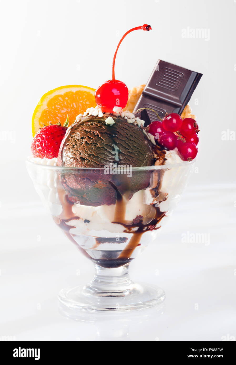 Gourmet chocolate dessert drizzled with melted chocolate and topped