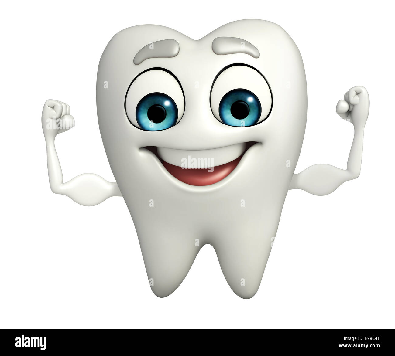 Cartoon character of teeth with bodybuilding pose Stock Photo - Alamy