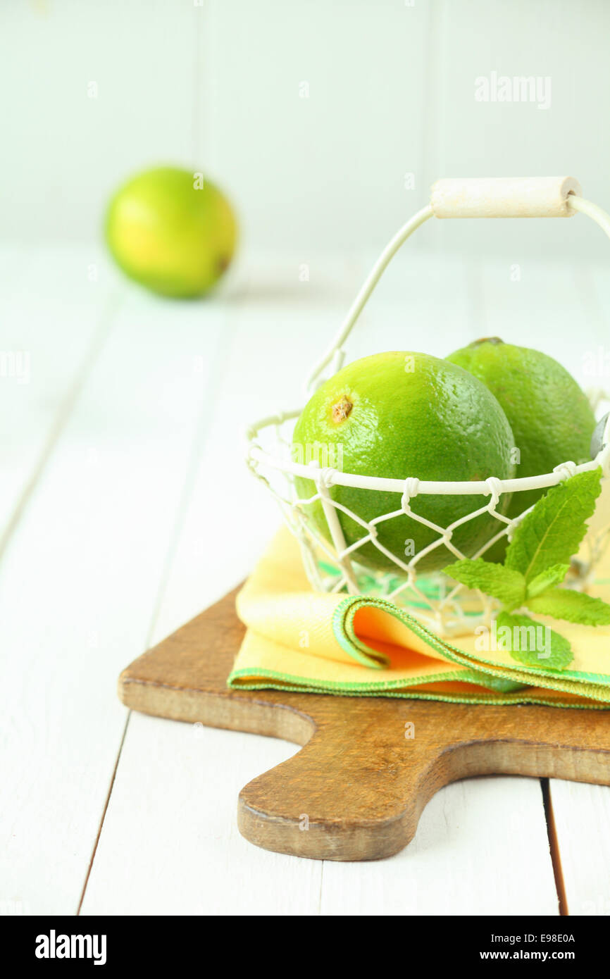 Lime in basket hi-res stock photography and images - Alamy