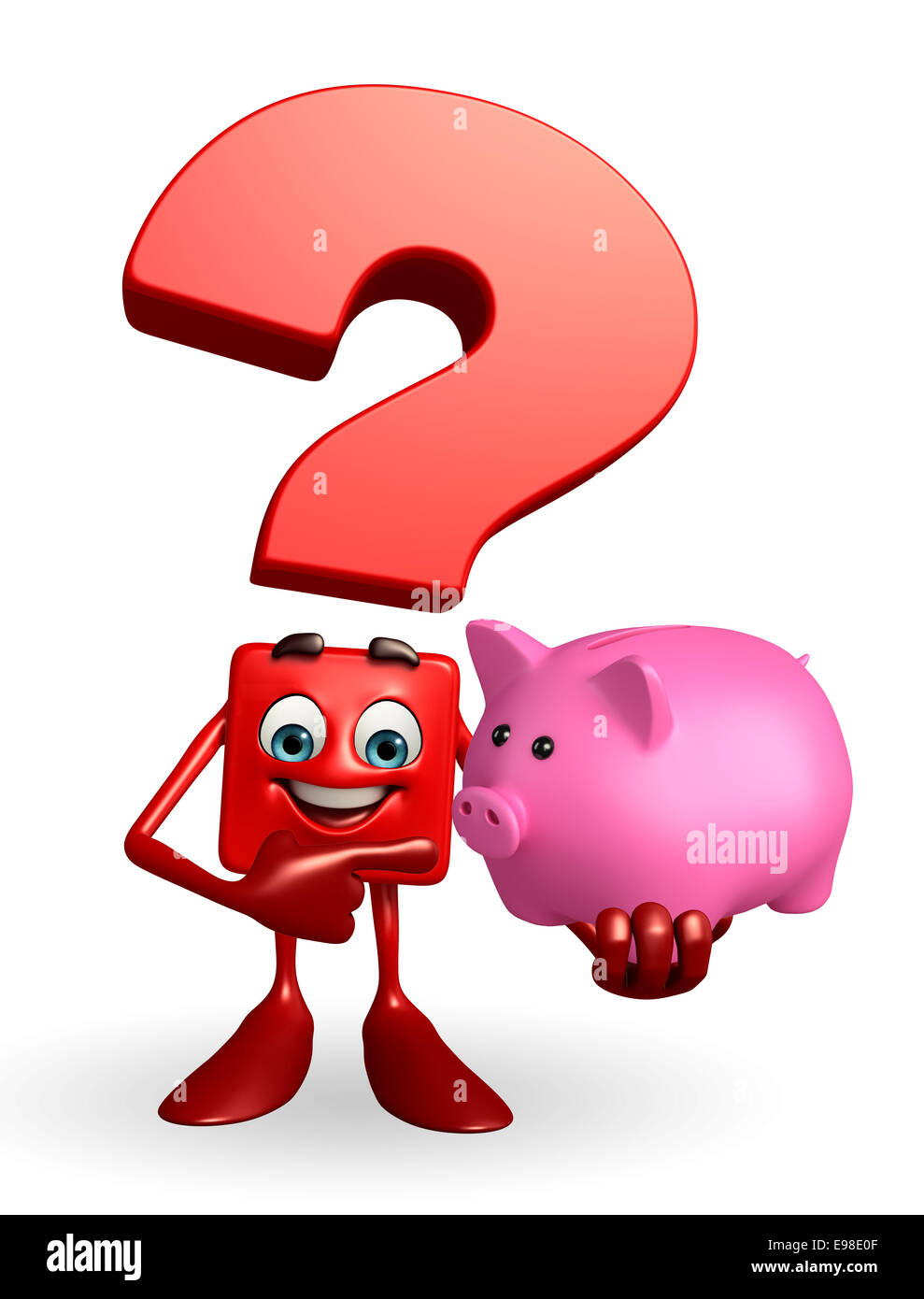 Cartoon Character of Question Mark piggy bank Stock Photo Alamy