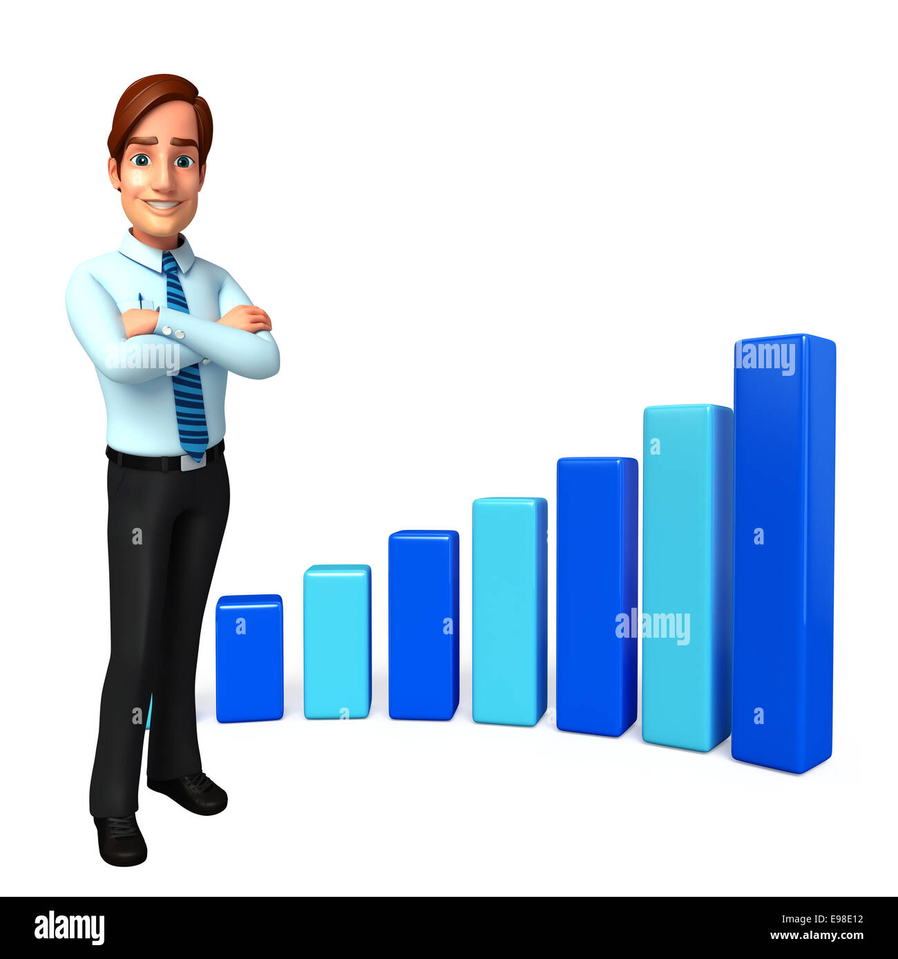 Service Man Images Illustration of service man with business graph Stock Photo - Alamy