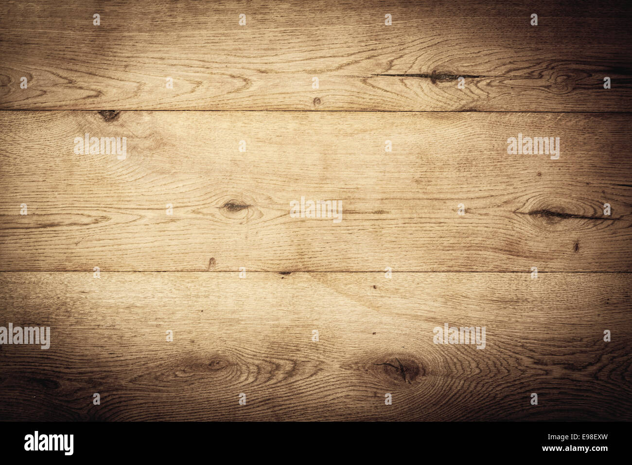 Old brown oak background with vignette. Blank and empty rustic board with copyspace for your country concept Stock Photo