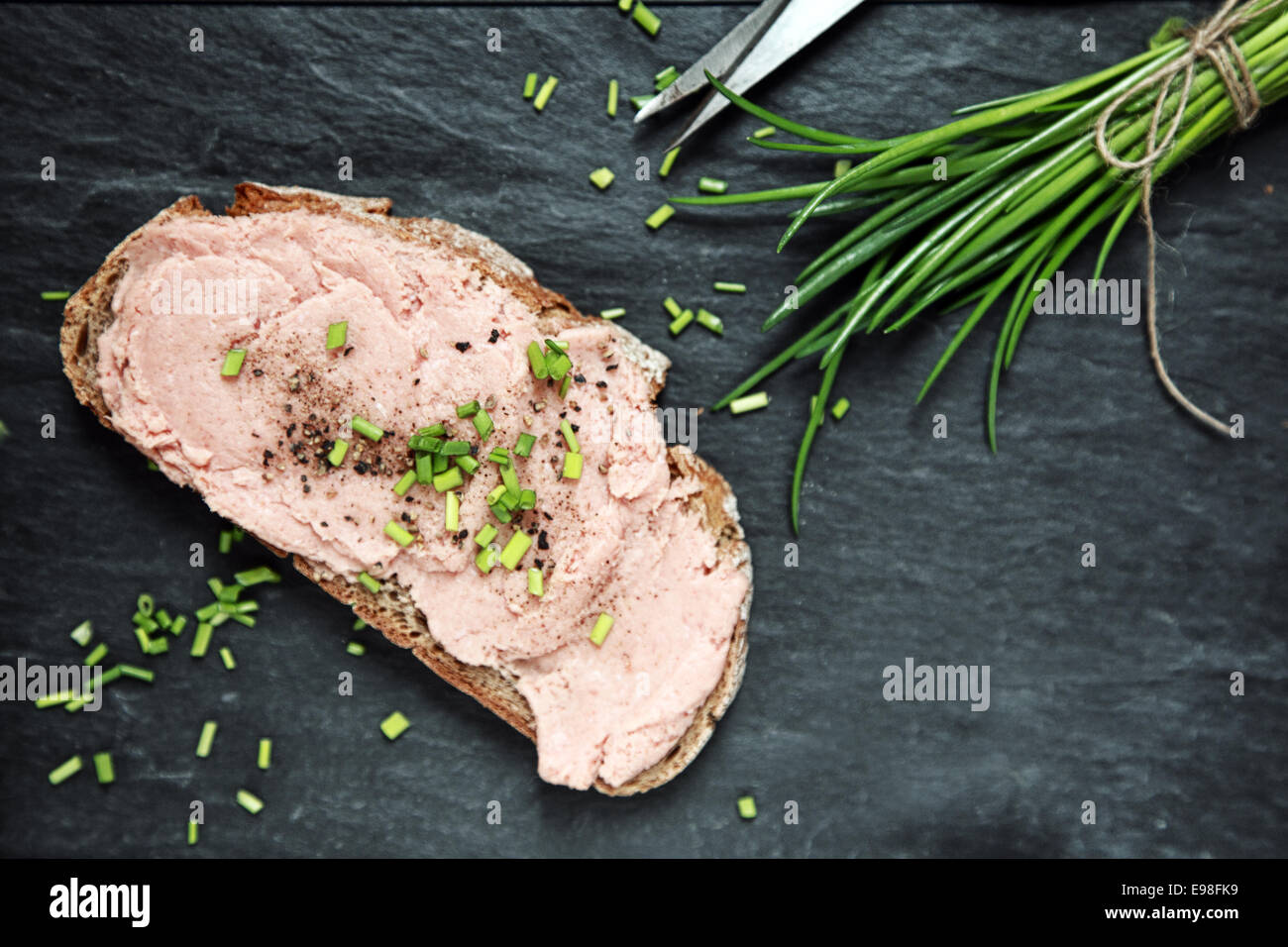Liverwurst on bread overhead hires stock photography and images Alamy