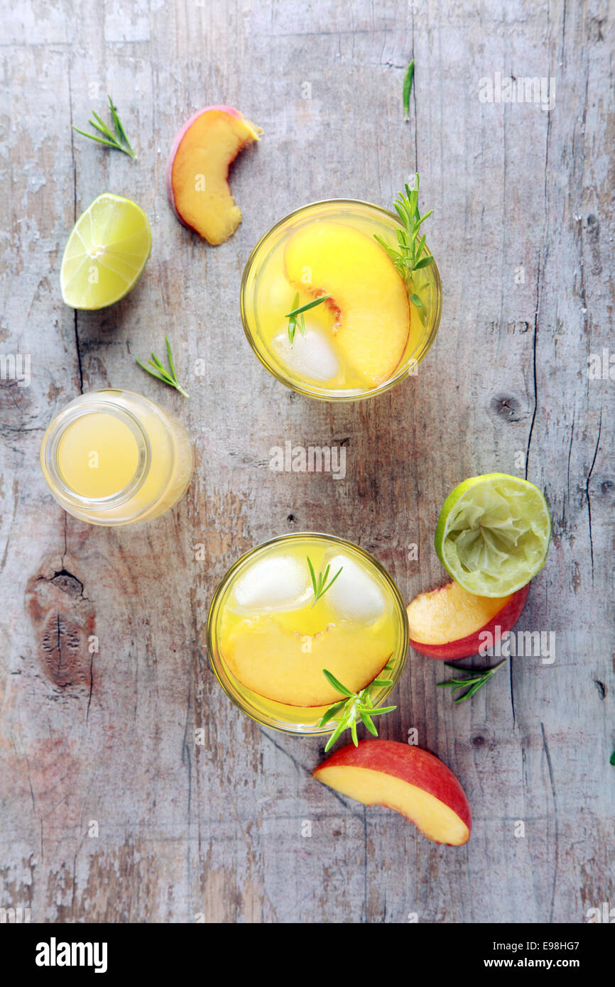 Natural Healthy Fruit Juices on Wooden Table for Young Glowing Skin. Stock Photo