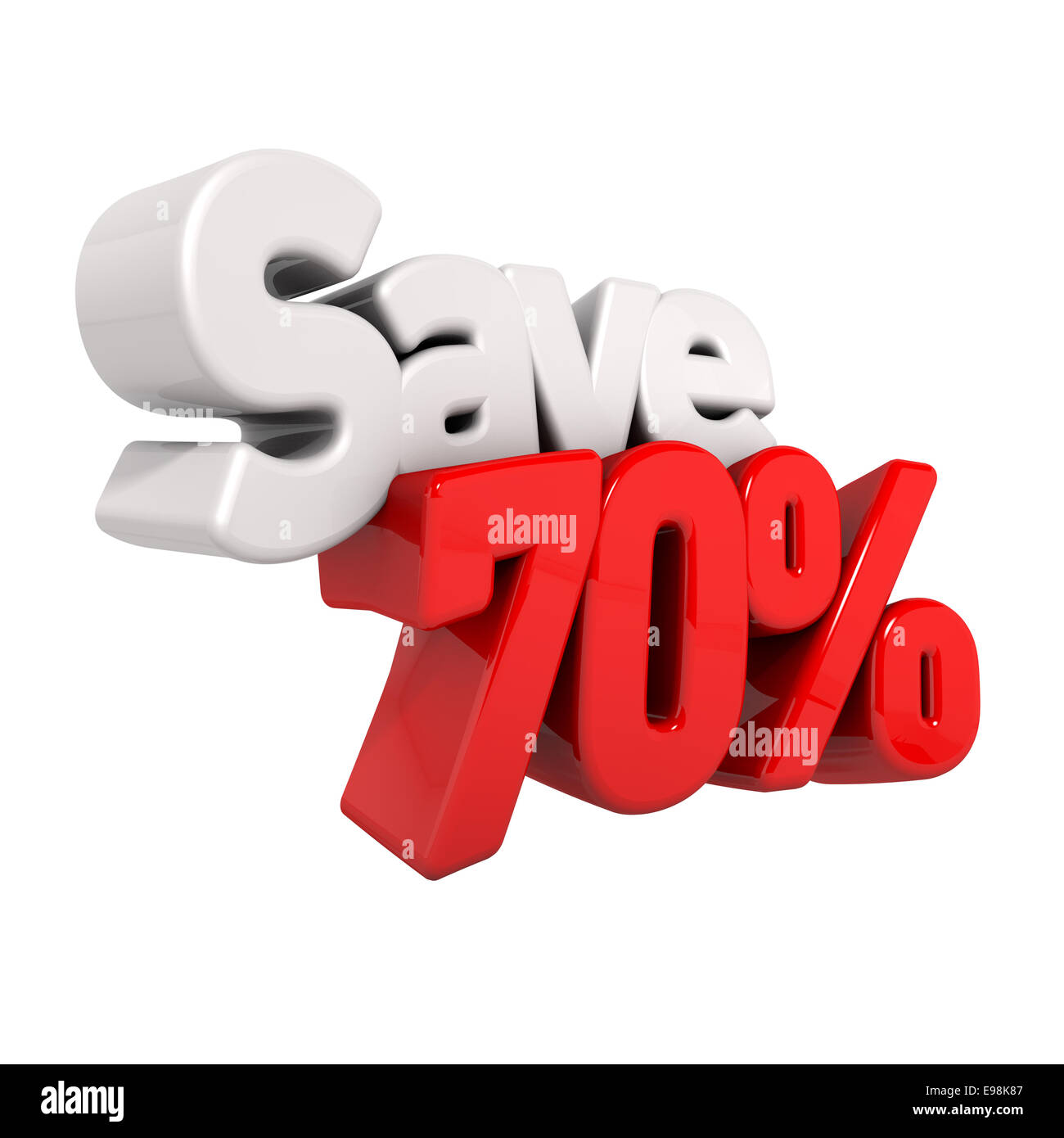 A 3d render of seventy percent price reduction and save in text and