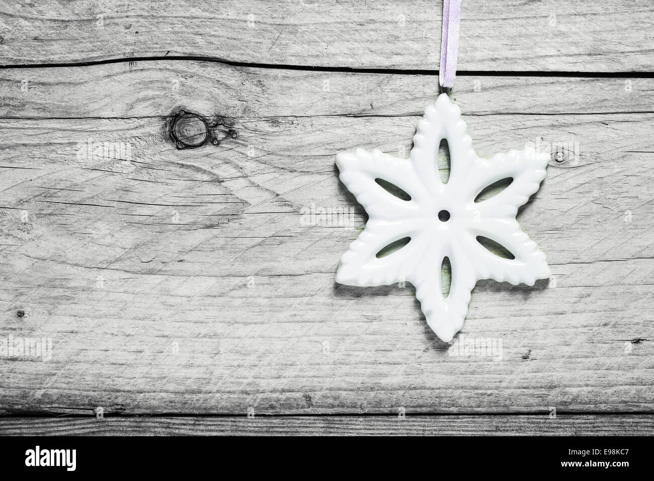 white snowflakes on wooden background. christmas decoration, Stock image