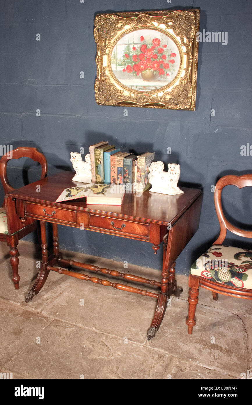 Antique Victorian Reproduction Mahogany Sofa Table Stock Photo Alamy