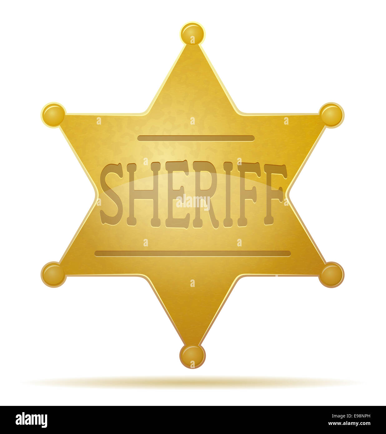 star sheriff illustration isolated on white background Stock Photo - Alamy