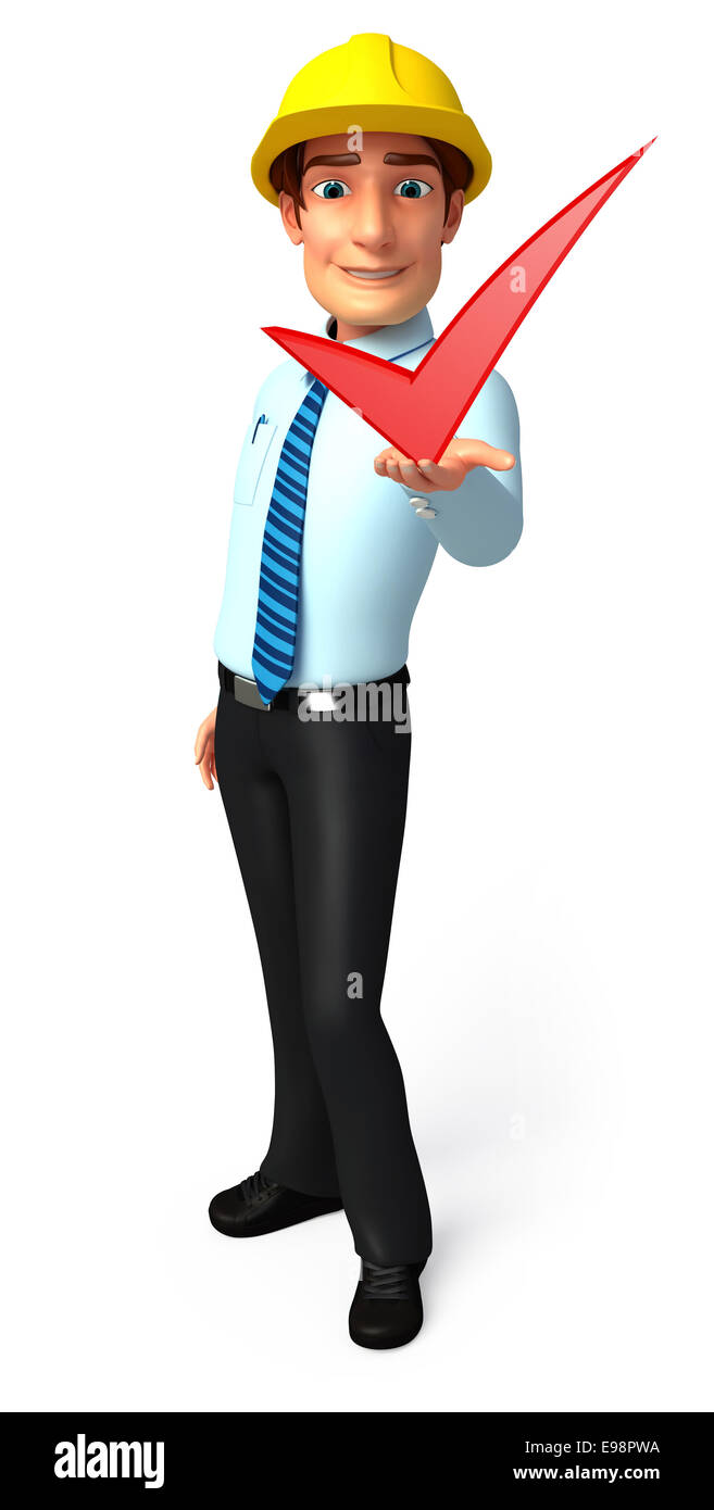 Service Man Images Illustration of service man with right sign Stock Photo - Alamy