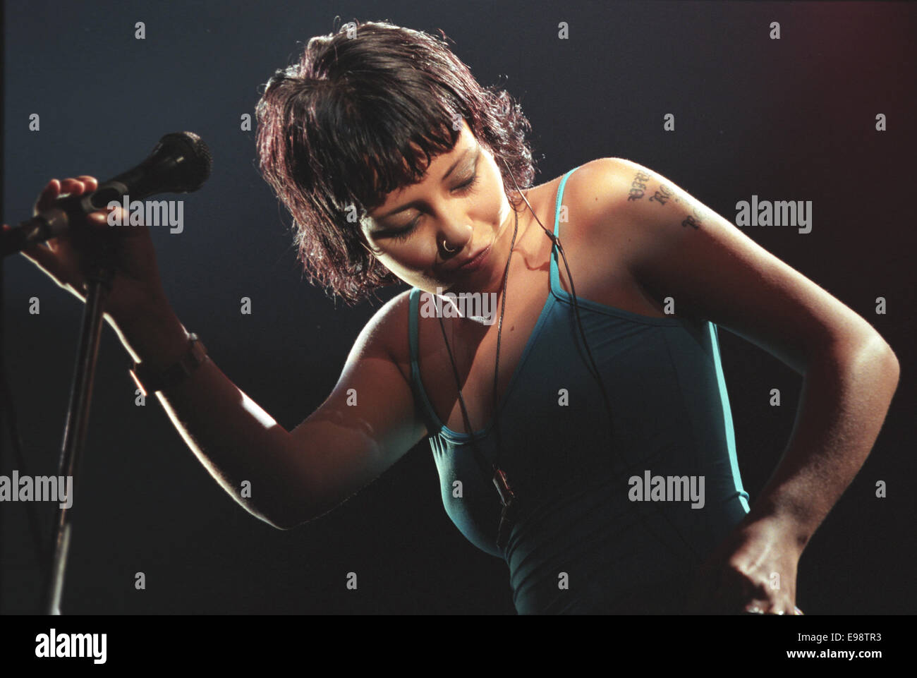 Sneaker Pimps in concert on stage at 'V97' music festival, in England, in August 1997. Stock Photo