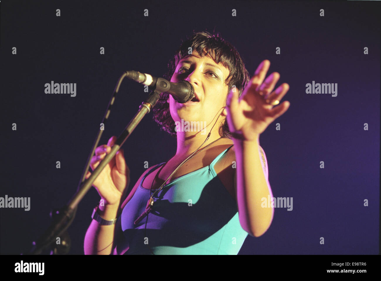 Sneaker Pimps in concert on stage at 'V97' music festival, in England, in August 1997. Stock Photo