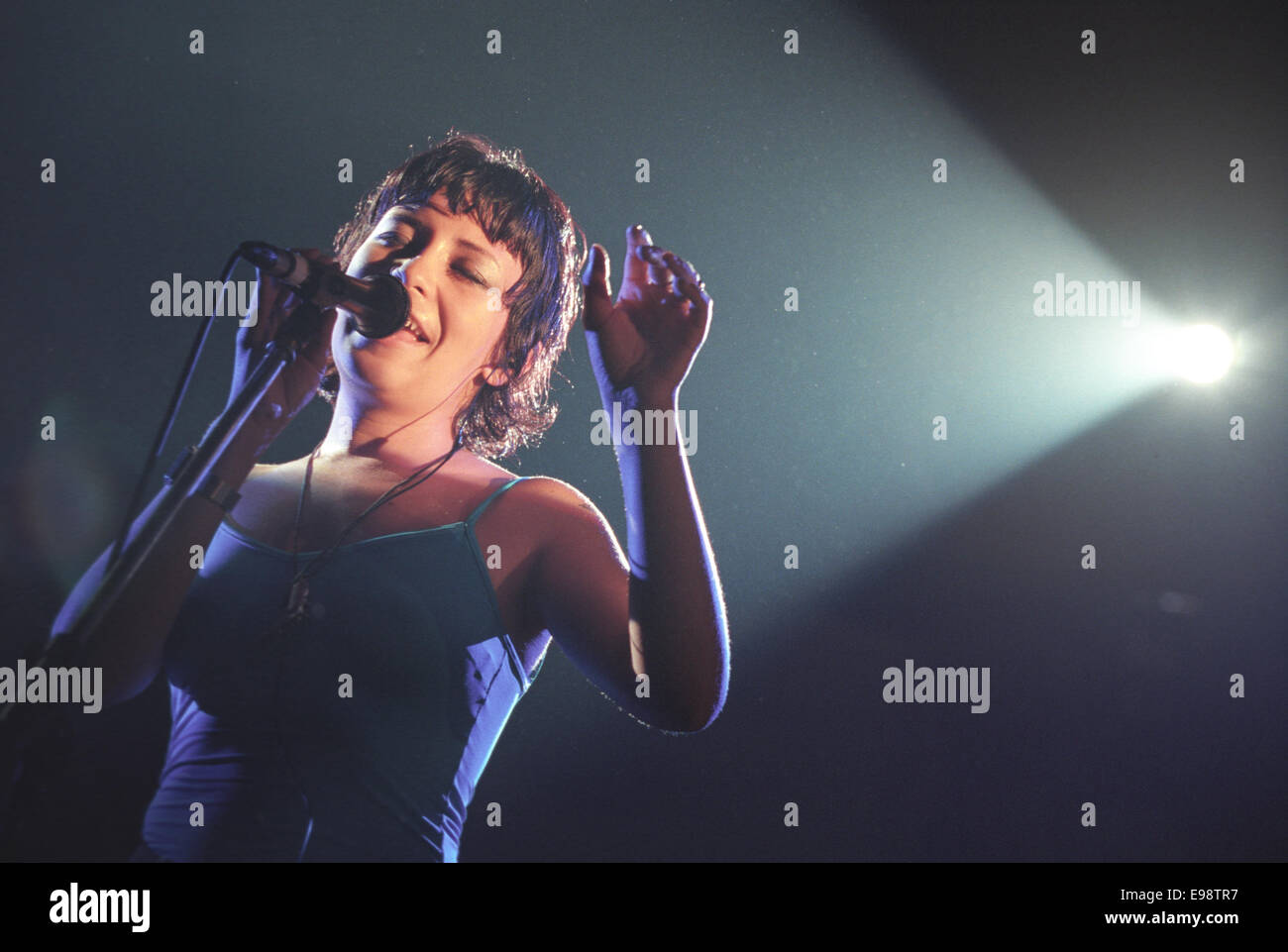 Sneaker Pimps in concert on stage at 'V97' music festival, in England, in August 1997. Stock Photo