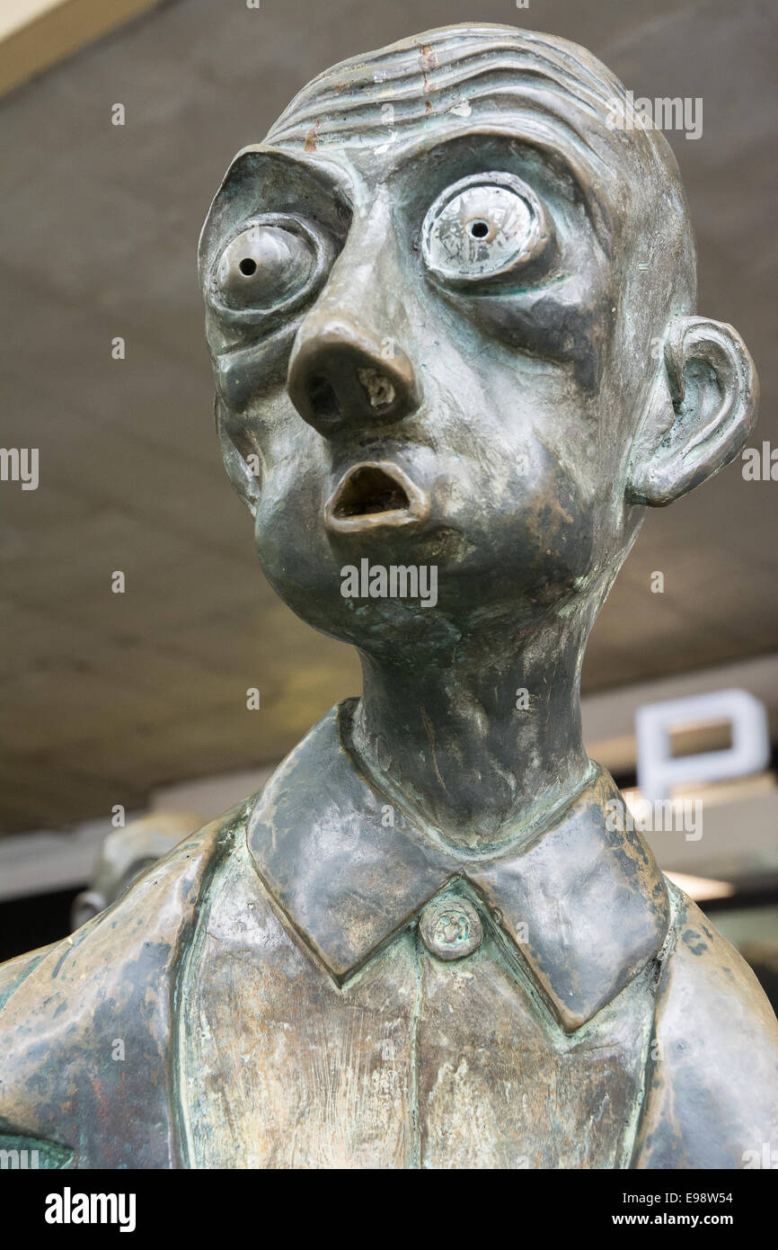 Three Businessmen Who Brought Their Own Lunch Sculpture Close Up of Hoddle Melbourne Australia