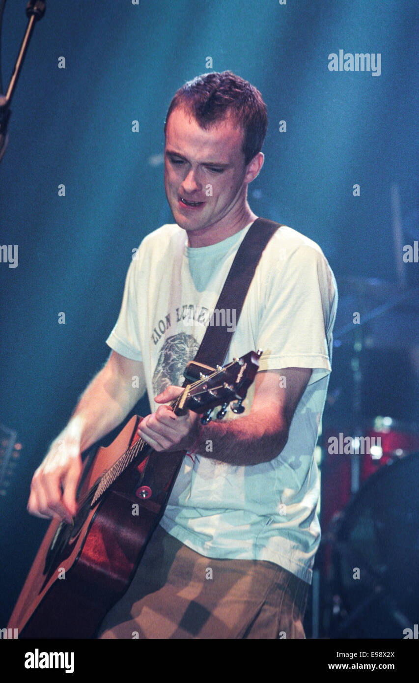 Travis and Fran Healy at 'T In The Park' music festival, in Scotland, in 1999. Stock Photo