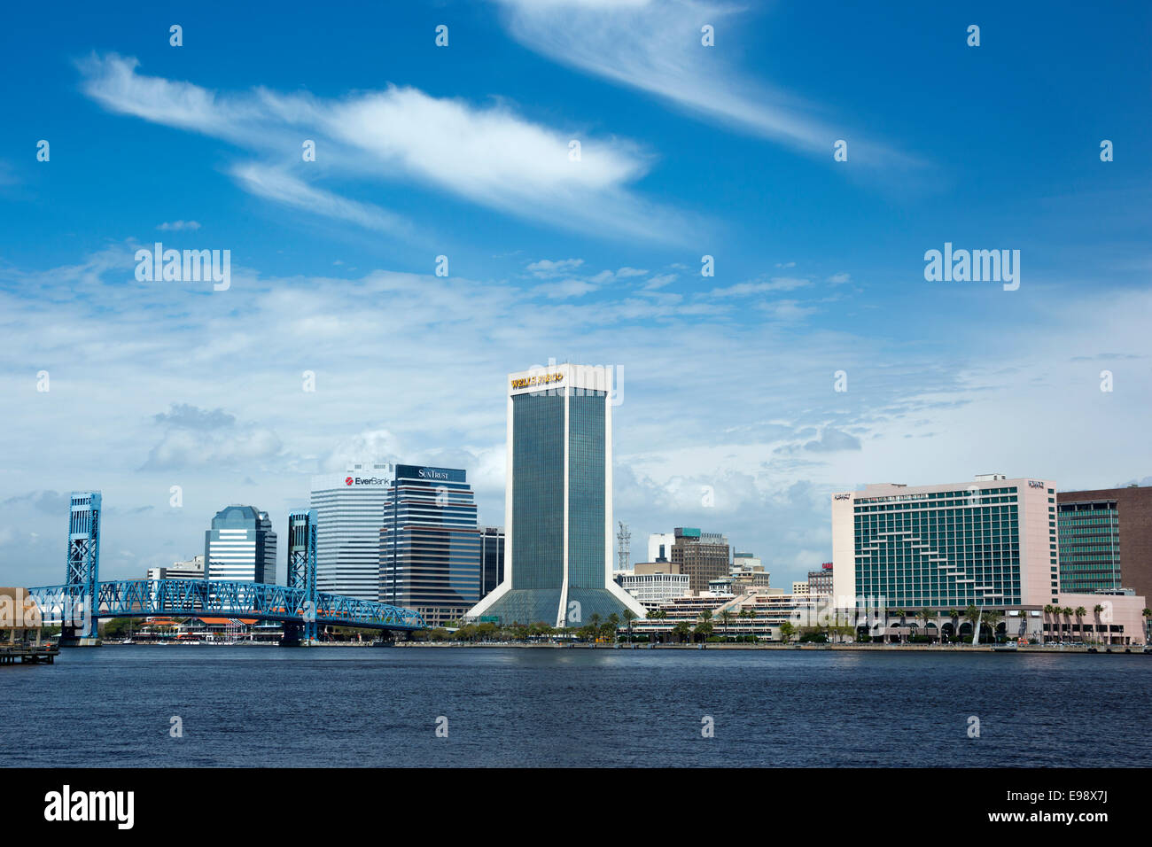 DOWNTOWN SKYLINE SAINT JOHNS RIVER JACKSONVILLE FLORIDA USA Stock Photo