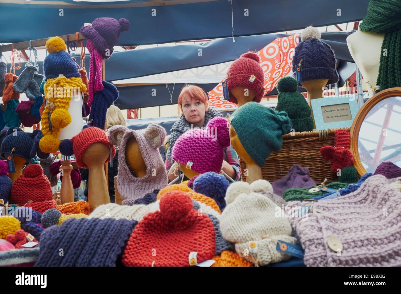 hand knitted hats and scarves