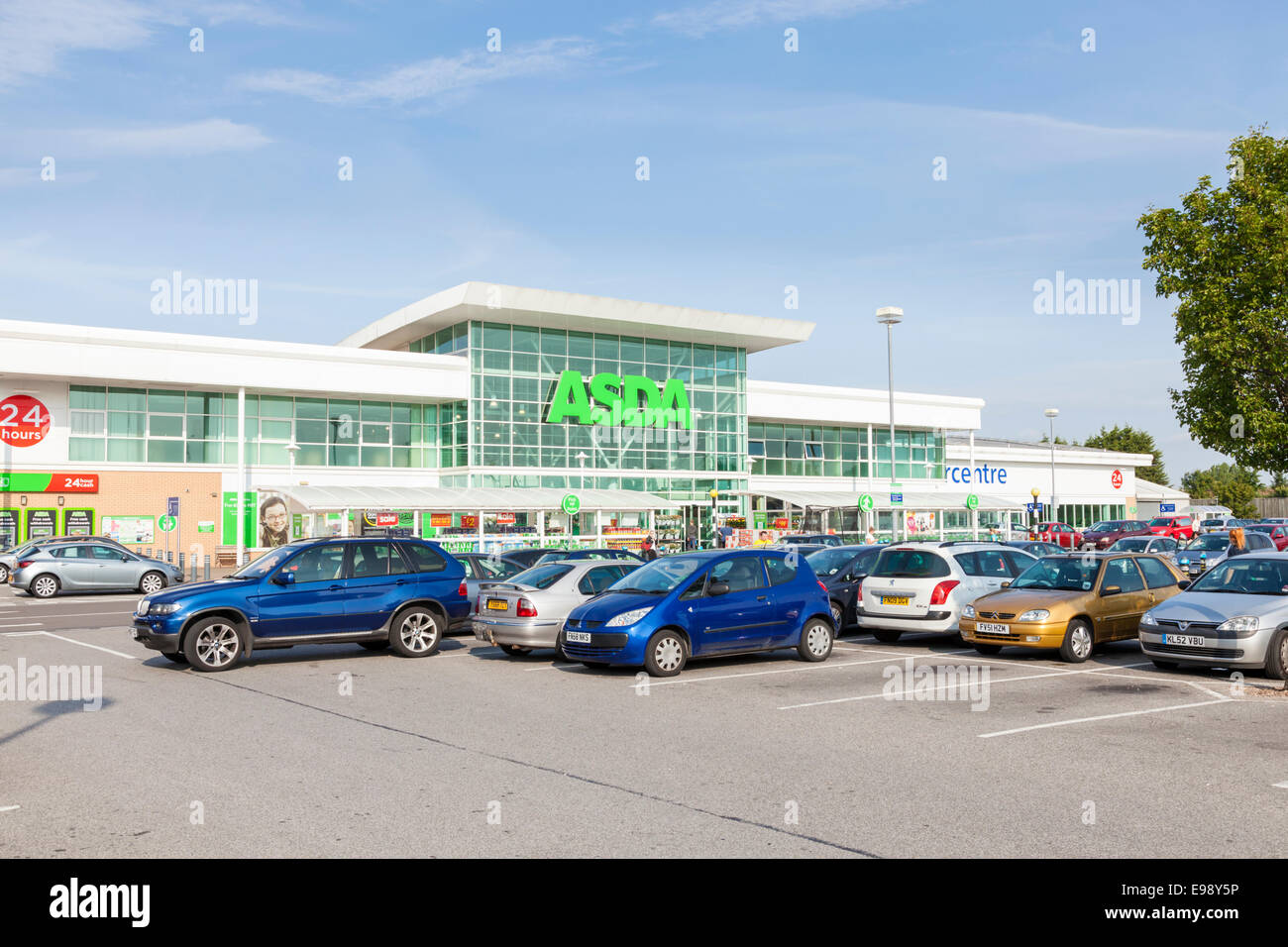 Asda supermarket and car park at West Bridgford, Nottinghamshire, England, UK Stock Photo