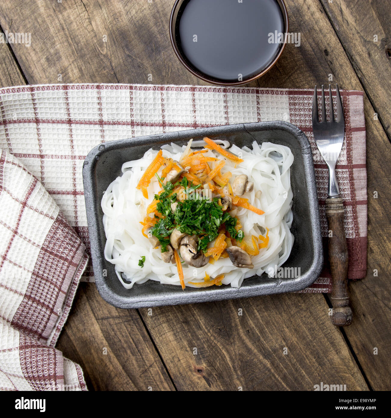 Chinese mix vegetables and rice noodles on table Stock Photo - Alamy