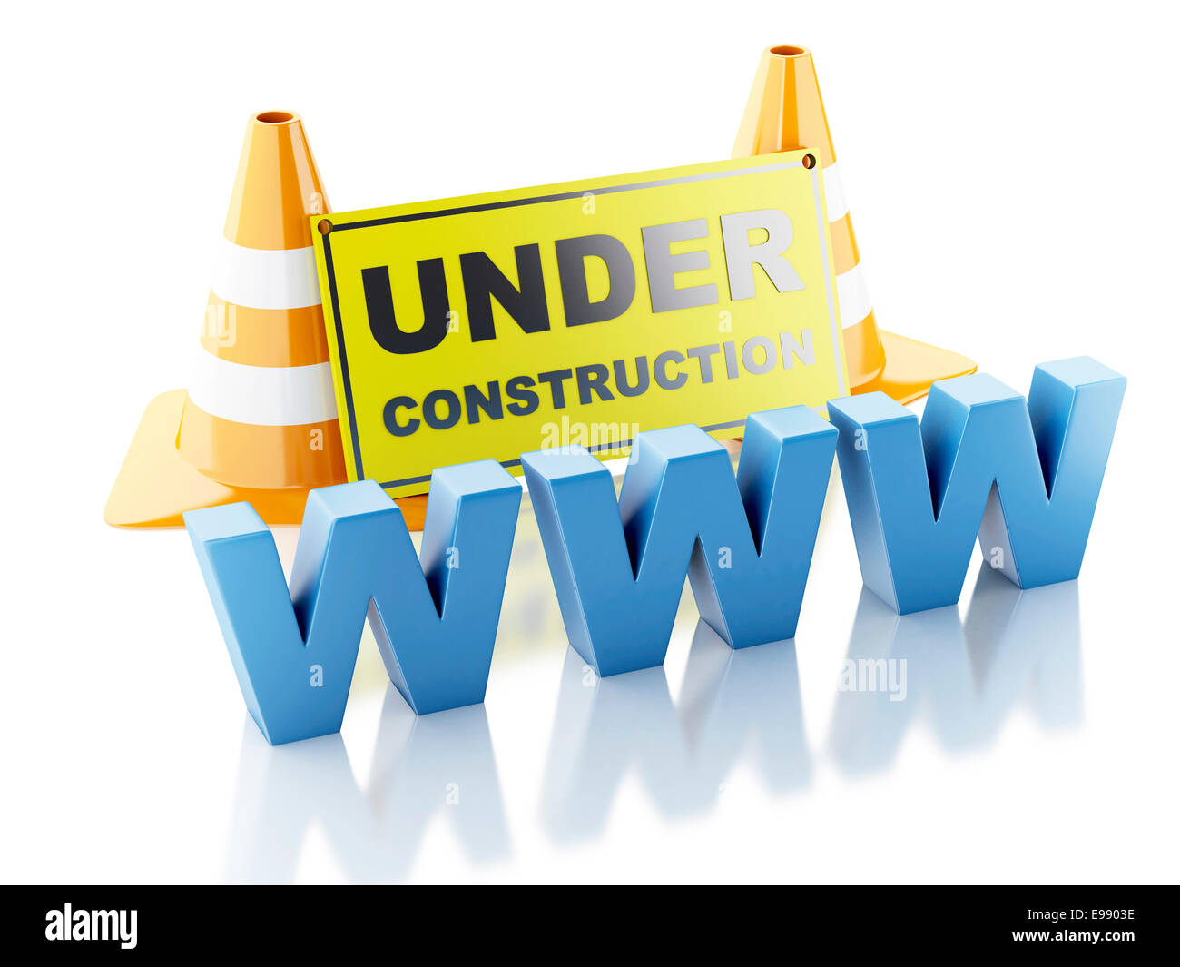 image of Website building , under construction concept. 3d illustration ...