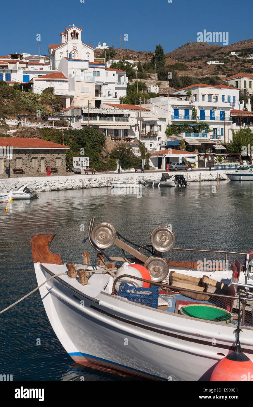 Greece, Cyclades, Andros, Batsi harbour Stock Photo Alamy