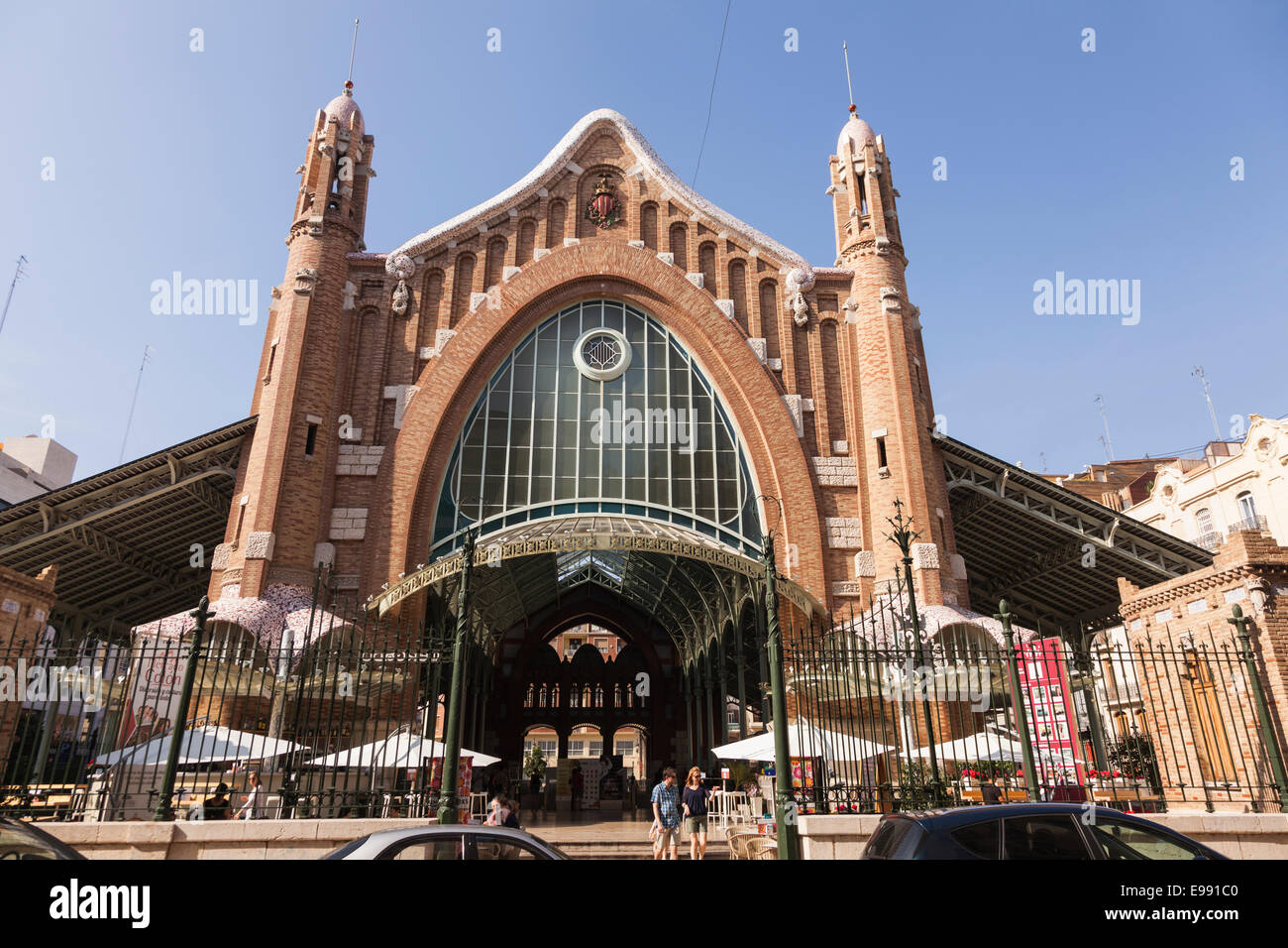 Exterior of the Colon market in Valencia, spain. Stock Photo