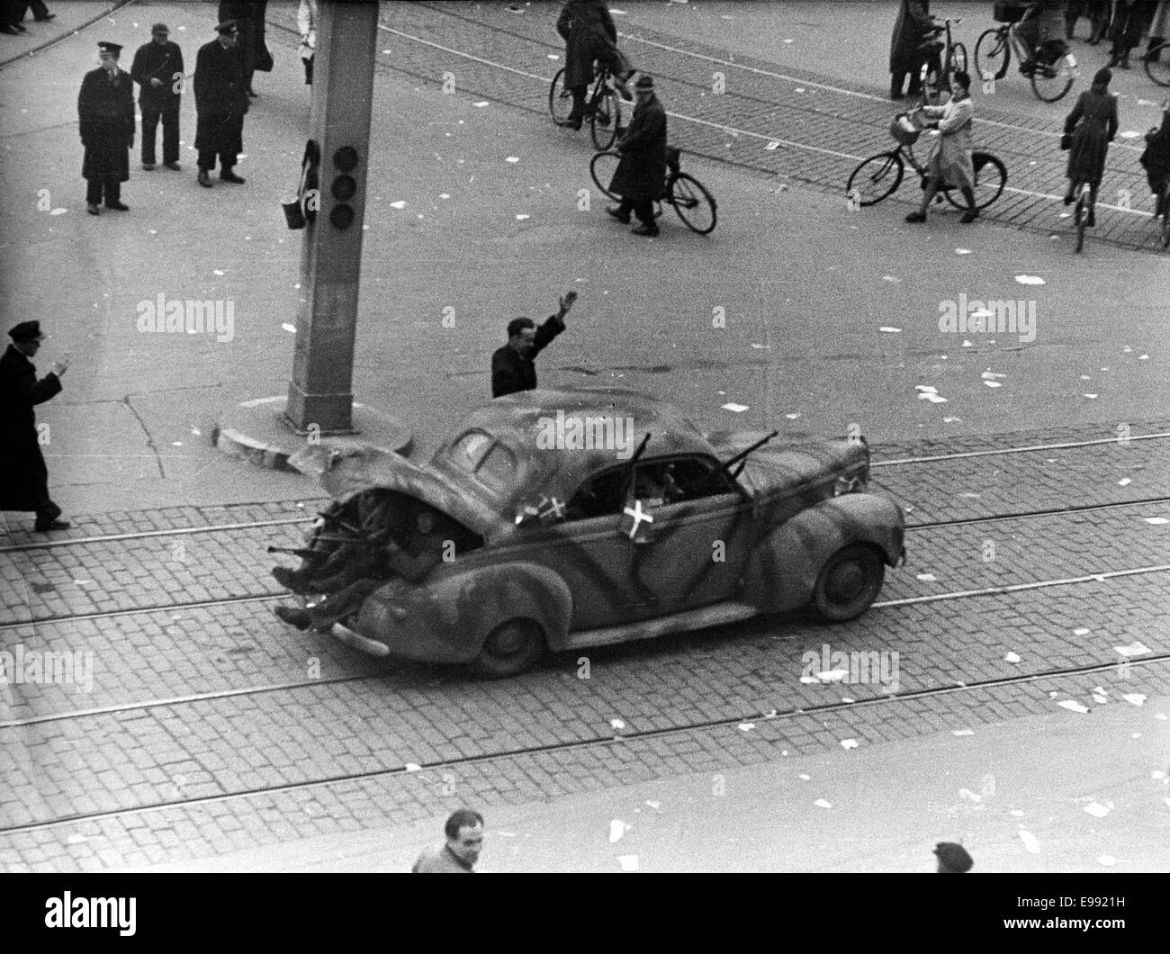 Freedom fighters in a German car at The Central Square 3120964 o Stock
