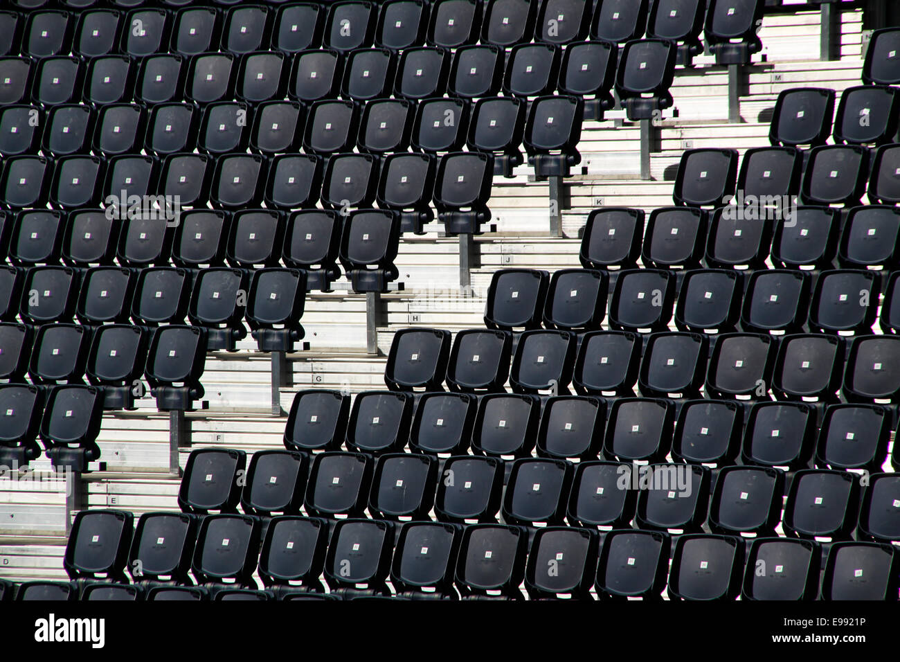 Empty stadium grandstand seating Stock Photo