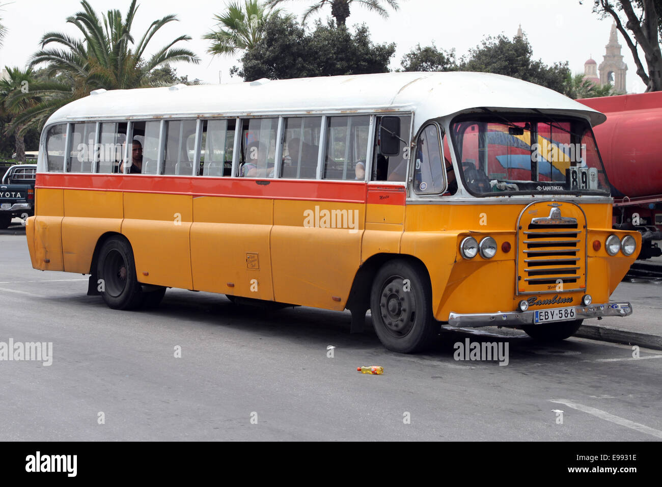 Old passenger bus in Valletta, Malta Stock Photo