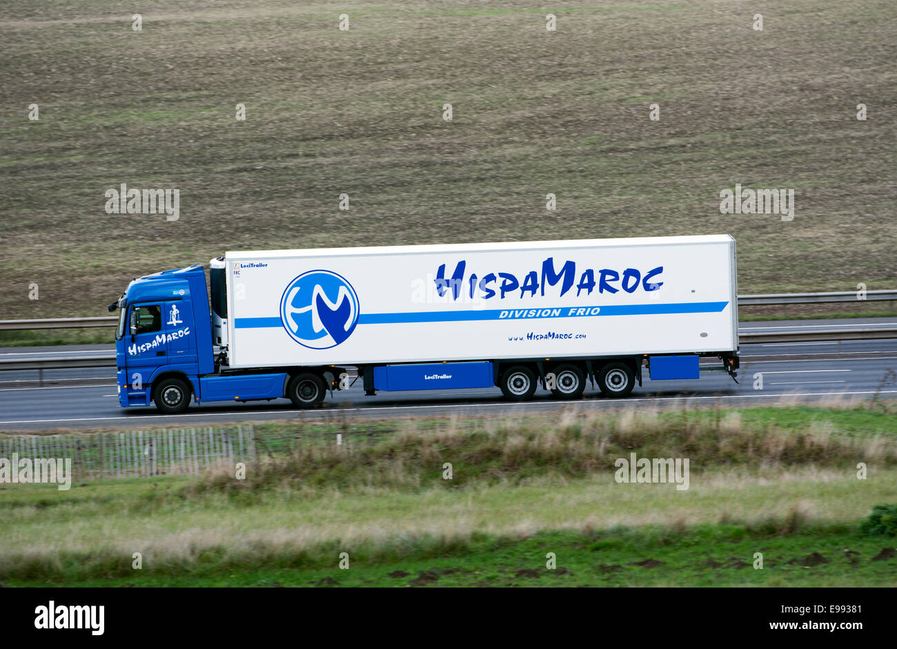 Moroccan lorry on M40 motorway, Warwickshire, UK Stock Photo