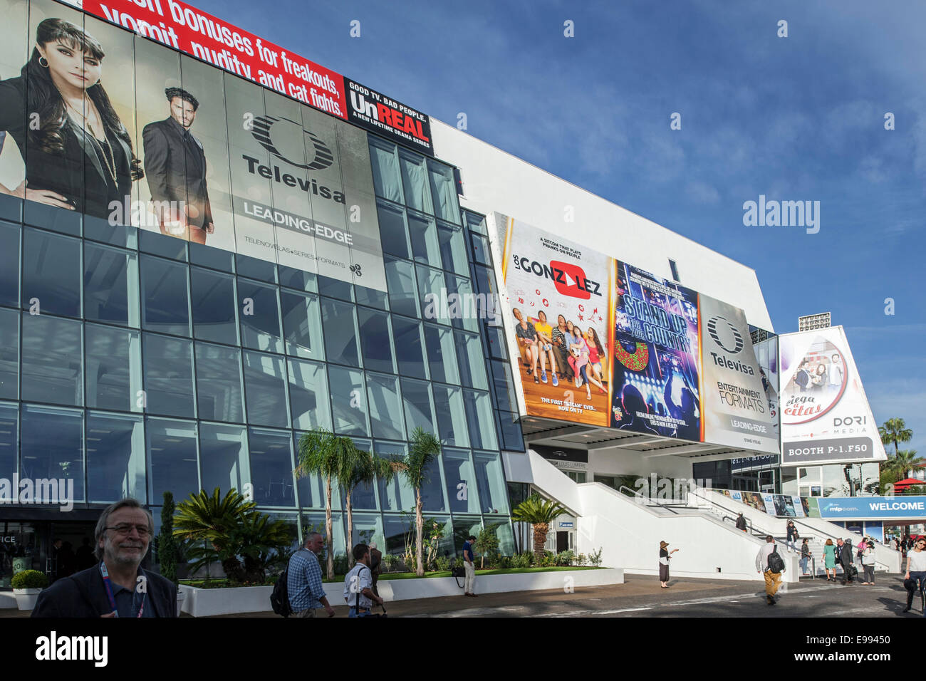 Entrance of the Palais des Festivals et des Congrès in the city Cannes ...