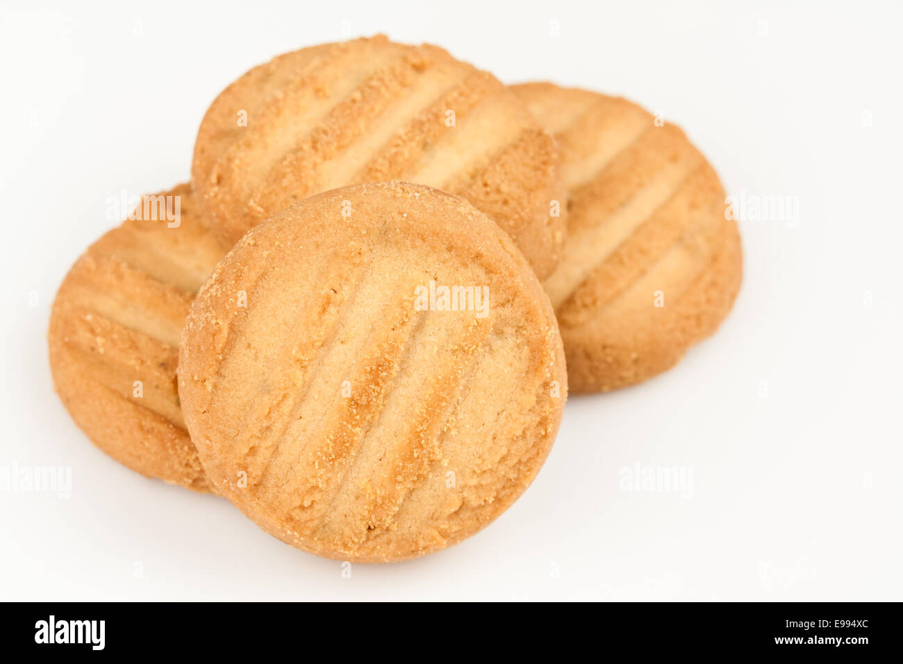 A set of fresh, homemade cookies set on a white background Stock Photo