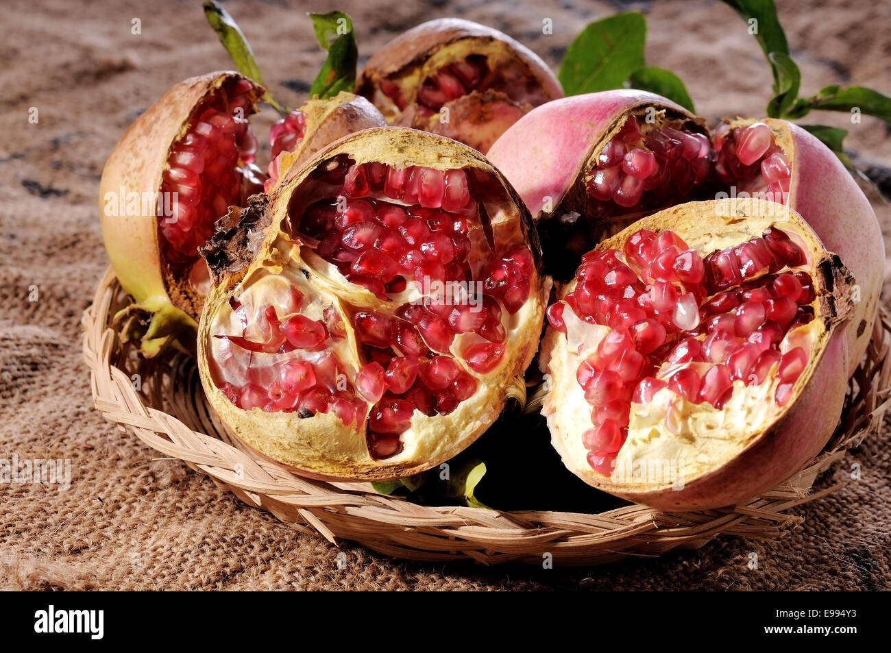 Pomegranate, autumnal fruit with antioxidant properties Stock Photo