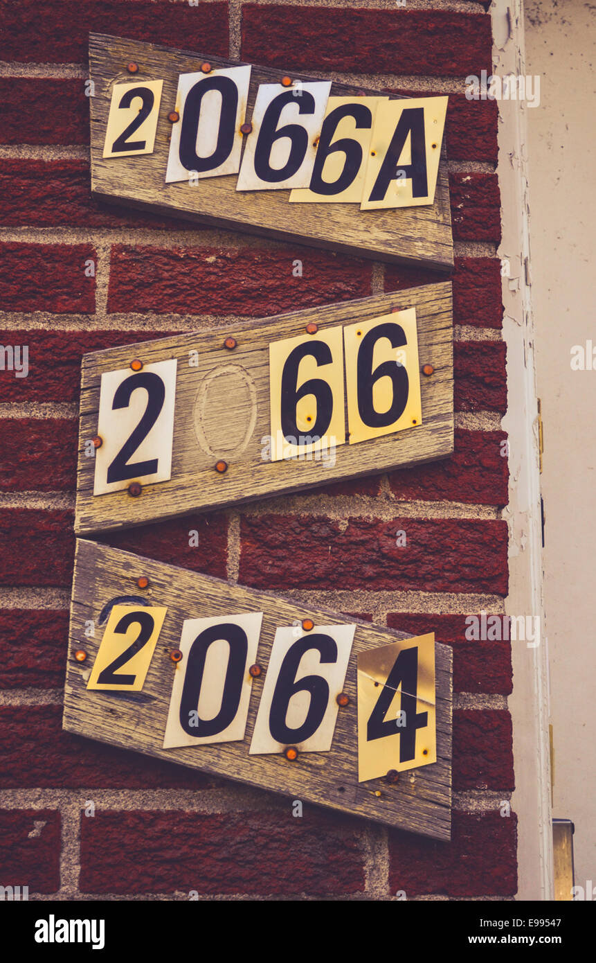 Montreal door number plaques Stock Photo