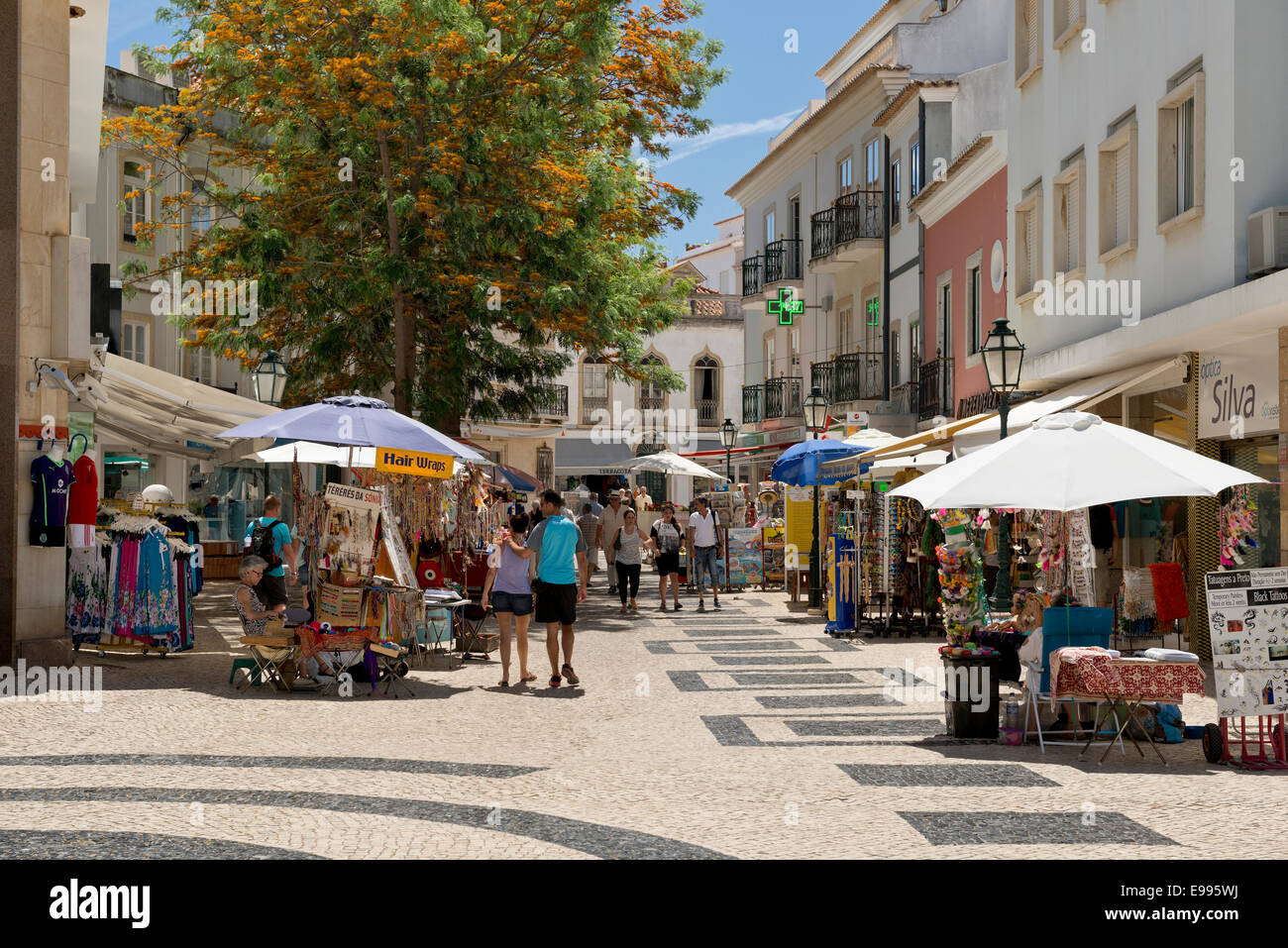 Portugal The Algarve Shopping Street In The Centre Of Lagos Old Town 