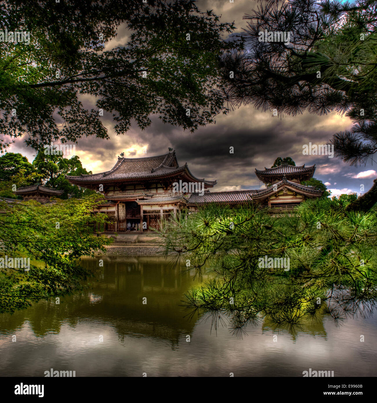 Byōdō-in  is a Buddhist temple in the city of Uji in Kyoto Prefecture, Japan. Stock Photo