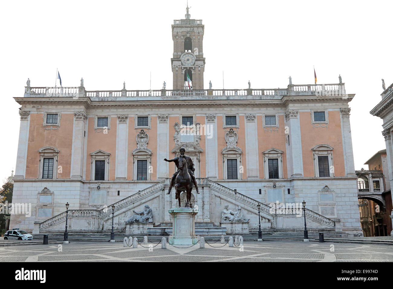 The Palazzo Senatorio of Campidoglio on the Capitoline Hill, seat of local administration of Rome, Italy Stock Photo