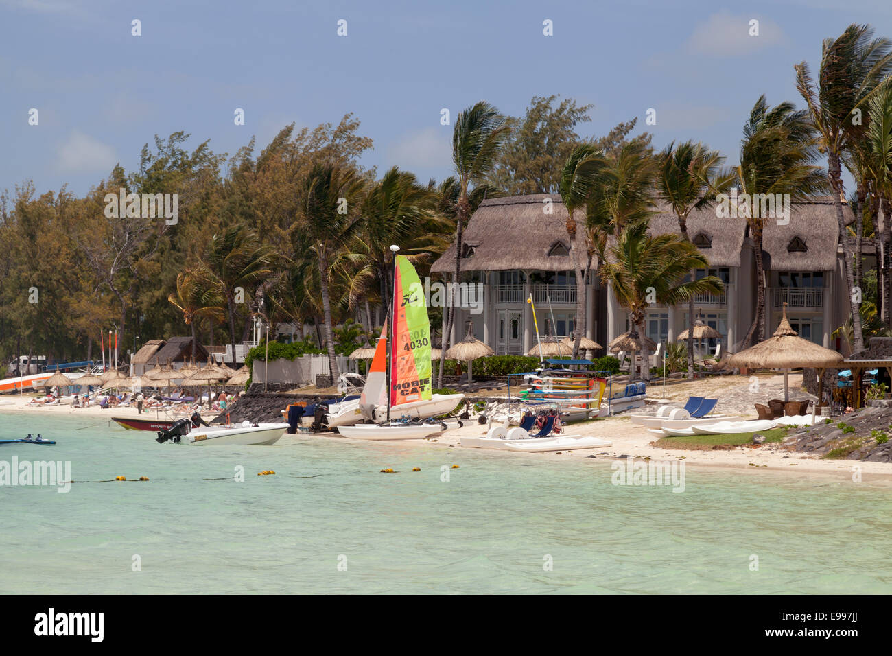 The Lux Hotel, Belle Mare beach, east coast, Mauritius, Africa Stock Photo