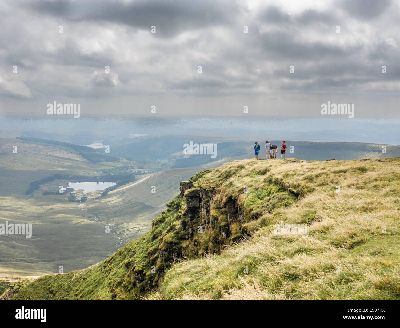 View from Pen Y Fan, the highest mountain (886 metres) in southern UK. Stock Photo