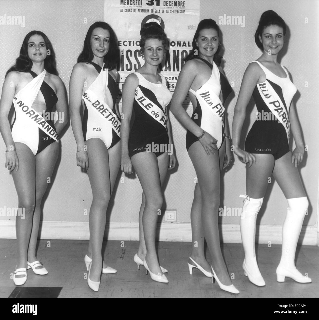 Mulhouse, Alsace, France. 6th Dec, 1969. Four of the thirty finalists Mulhouse, Alsace, France. 6th Dec, 1969. Four of the thirty finalists